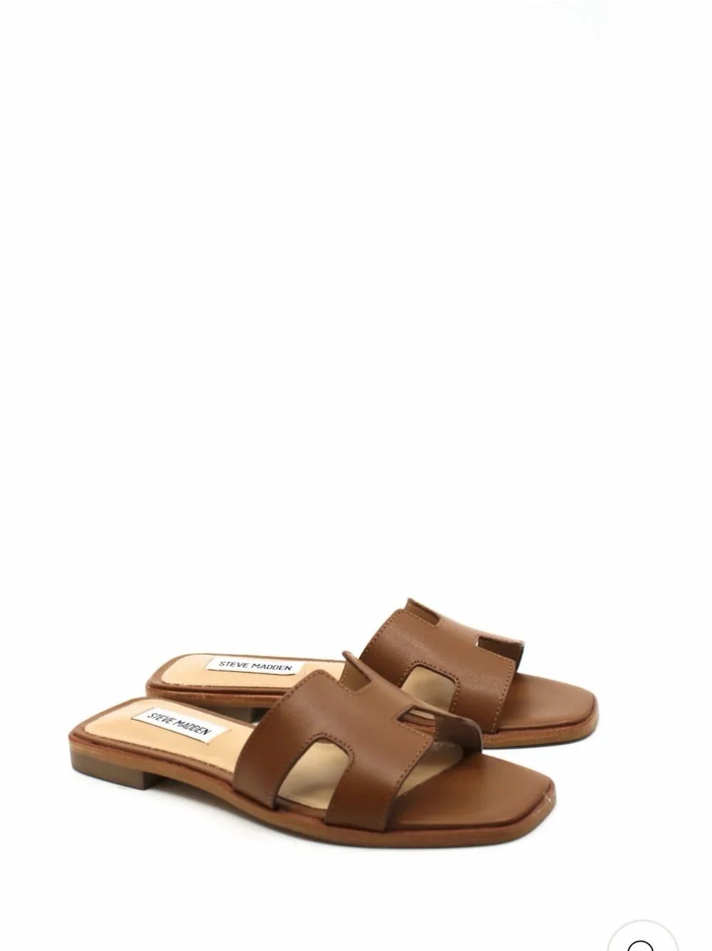 Steve Madden Hadyn leather Slip-On Mule Sandals in cognac tan - Picture 3 of 5